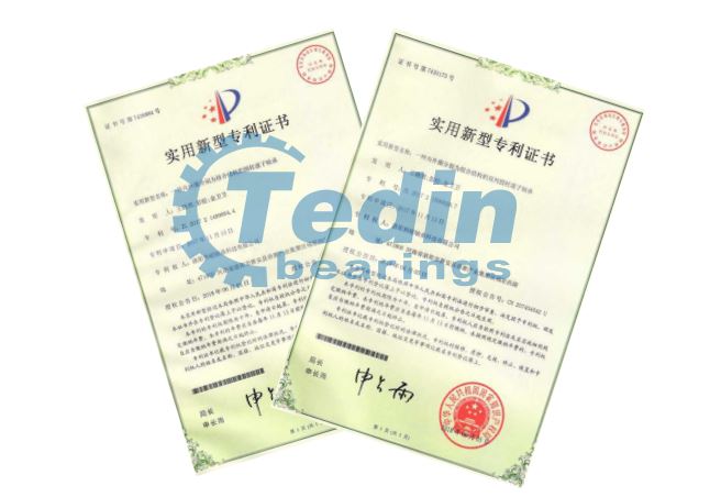 Patent Certificates on Cylindrical Roller Bearings